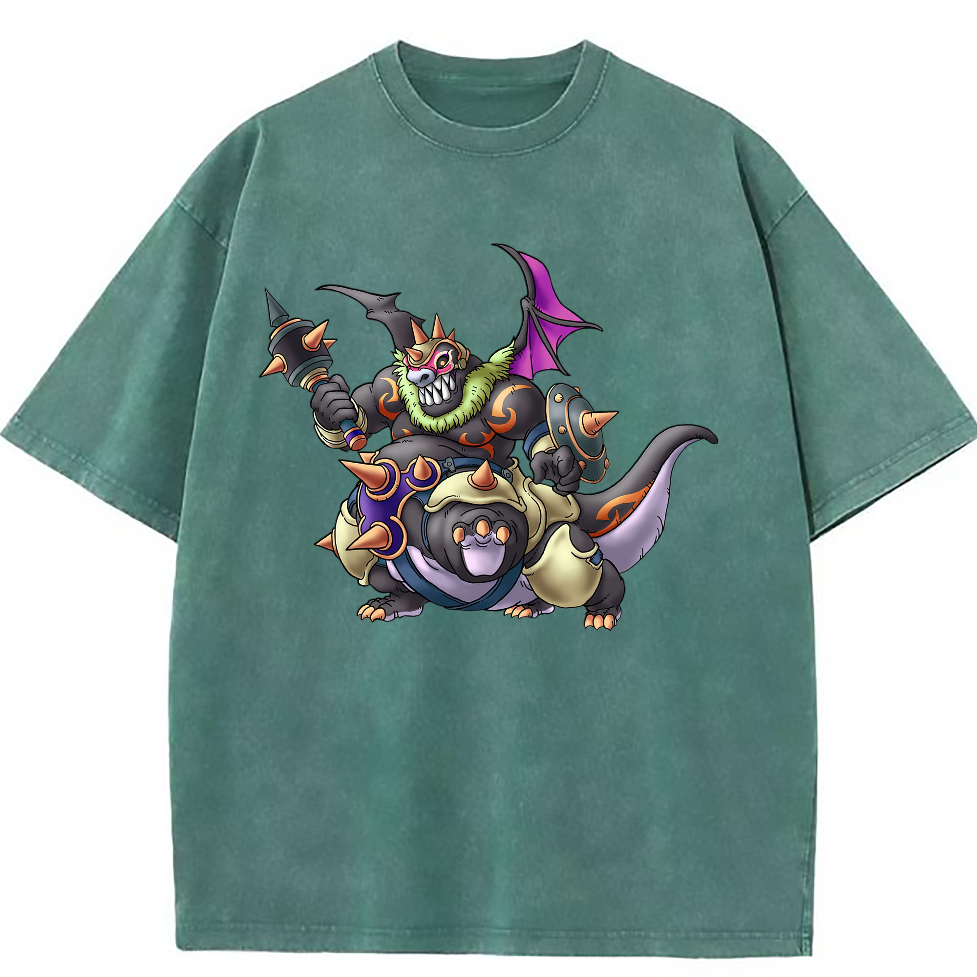 （画像用） ドラゴンクエスト Doragon Kuesuto Dragon Quest 綿100% ヴィンテージ風 半袖Tシャツ（フロントプリント）